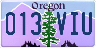 OR license plate 013VIU