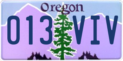 OR license plate 013VIV