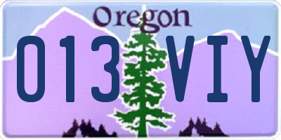 OR license plate 013VIY