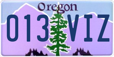 OR license plate 013VIZ