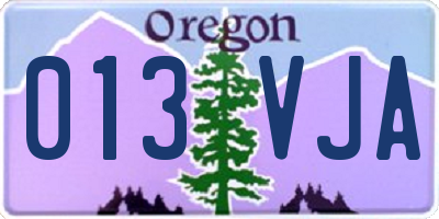 OR license plate 013VJA
