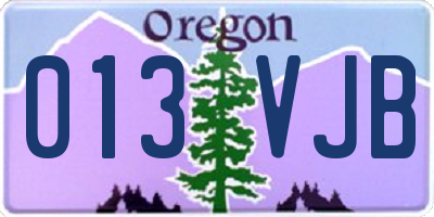 OR license plate 013VJB