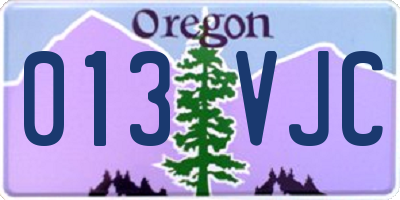 OR license plate 013VJC