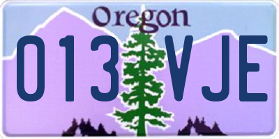 OR license plate 013VJE