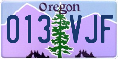 OR license plate 013VJF