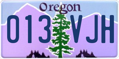 OR license plate 013VJH