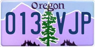 OR license plate 013VJP
