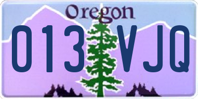 OR license plate 013VJQ