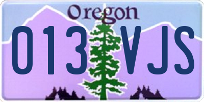 OR license plate 013VJS