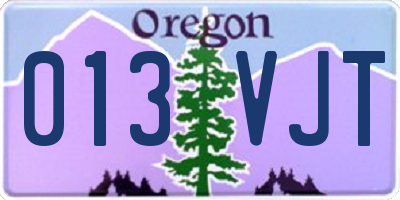 OR license plate 013VJT