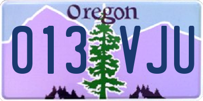 OR license plate 013VJU