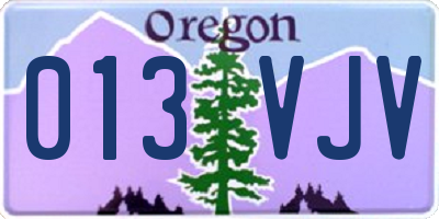 OR license plate 013VJV