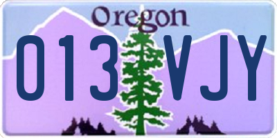 OR license plate 013VJY