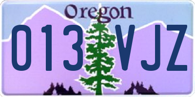 OR license plate 013VJZ