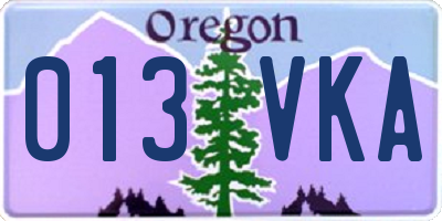OR license plate 013VKA