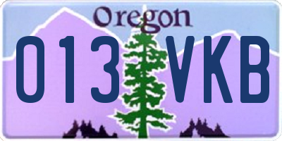 OR license plate 013VKB