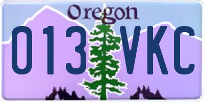 OR license plate 013VKC