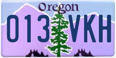 OR license plate 013VKH