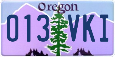 OR license plate 013VKI