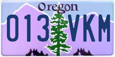 OR license plate 013VKM