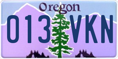 OR license plate 013VKN