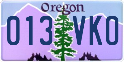 OR license plate 013VKO