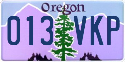 OR license plate 013VKP