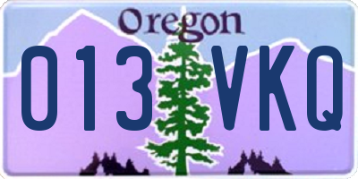 OR license plate 013VKQ