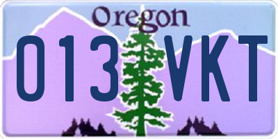 OR license plate 013VKT