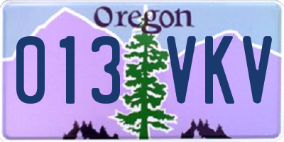 OR license plate 013VKV