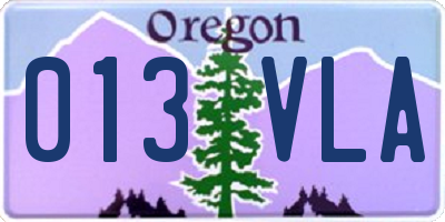 OR license plate 013VLA