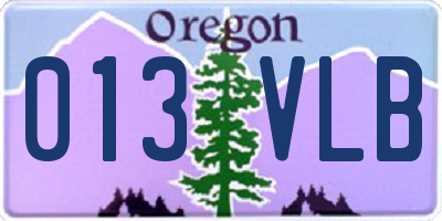 OR license plate 013VLB