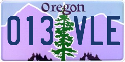 OR license plate 013VLE