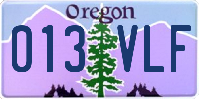 OR license plate 013VLF