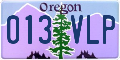 OR license plate 013VLP