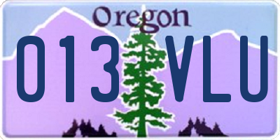 OR license plate 013VLU