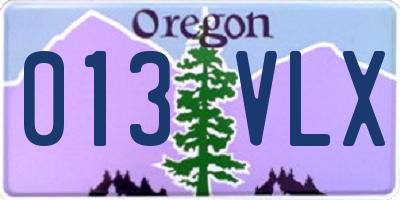 OR license plate 013VLX