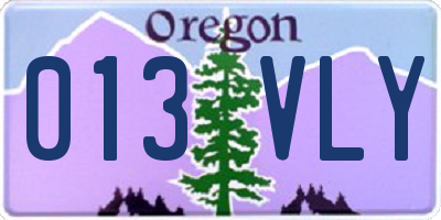 OR license plate 013VLY