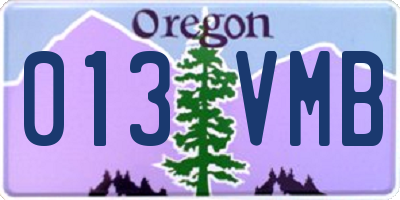 OR license plate 013VMB