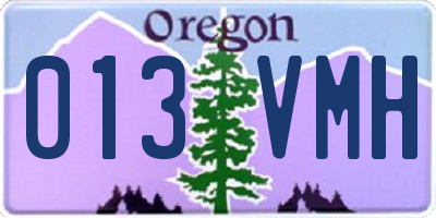 OR license plate 013VMH