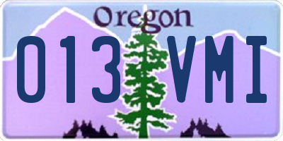 OR license plate 013VMI