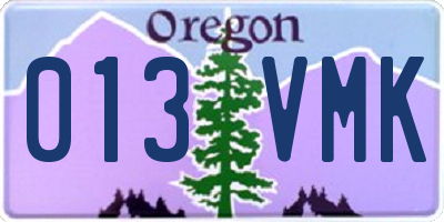 OR license plate 013VMK