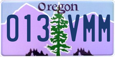 OR license plate 013VMM