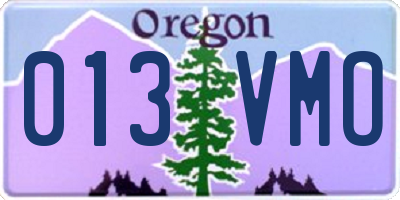 OR license plate 013VMO