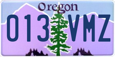 OR license plate 013VMZ