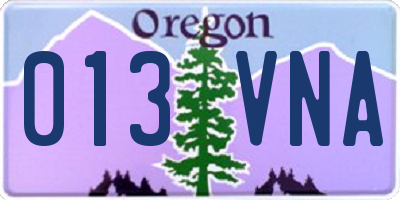 OR license plate 013VNA