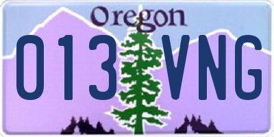 OR license plate 013VNG