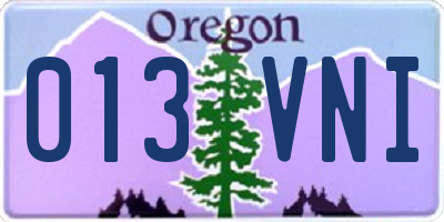 OR license plate 013VNI