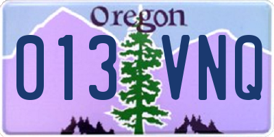 OR license plate 013VNQ