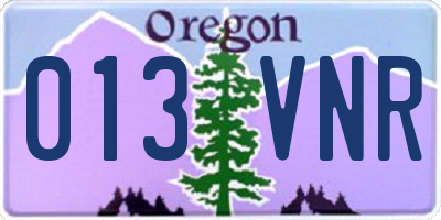 OR license plate 013VNR